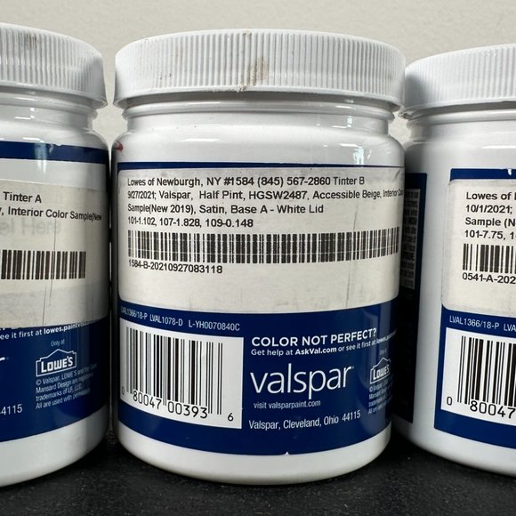 Lot of 27 Valspar Half-Pint Latex Paint Satin Sheen Color Samples -Large Variety - Picture 9 of 11